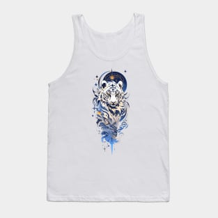 A snow leopard and zodiac stars Tank Top